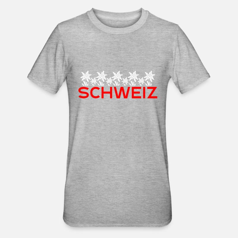 Schweizer Enzian - Unisex Polycotton T-Shirt - Grau meliert