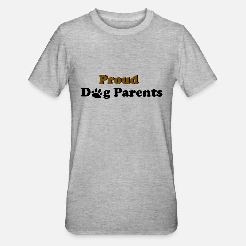 Fiers parents de chiens - T-shirt polycoton Unisexe - gris chiné