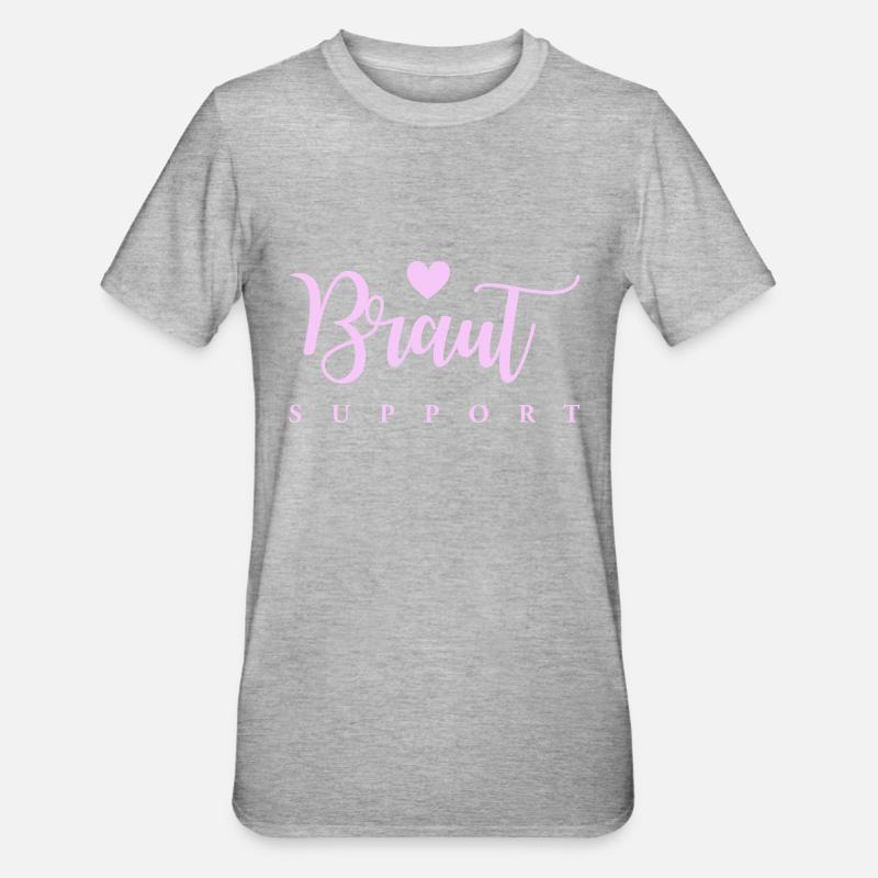 braut support - Unisex Polycotton T-Shirt - Grau meliert