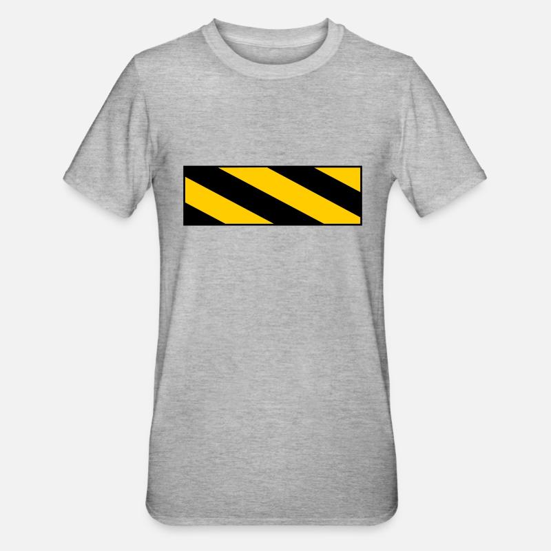 panneau d'avertissement - T-shirt polycoton Unisexe - gris chiné
