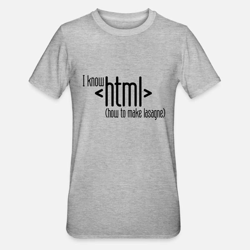 je sais html - T-shirt polycoton Unisexe - gris chiné