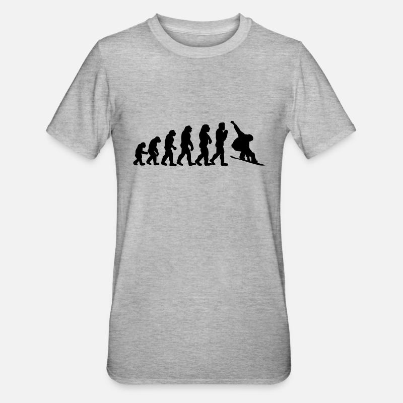 évolution de surf des neiges - T-shirt polycoton Unisexe - gris chiné
