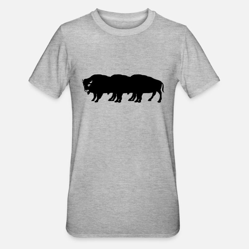 bisons - Unisex Polycotton T-Shirt - Grau meliert