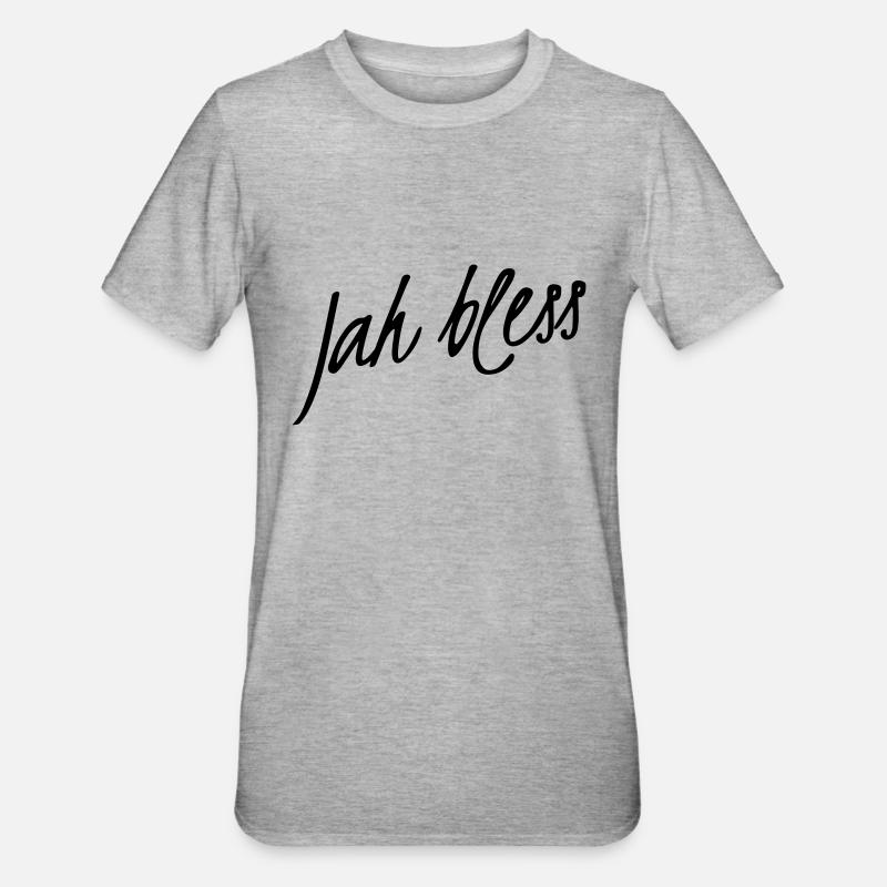 Jah bless - Unisex Polycotton T-Shirt - Grau meliert