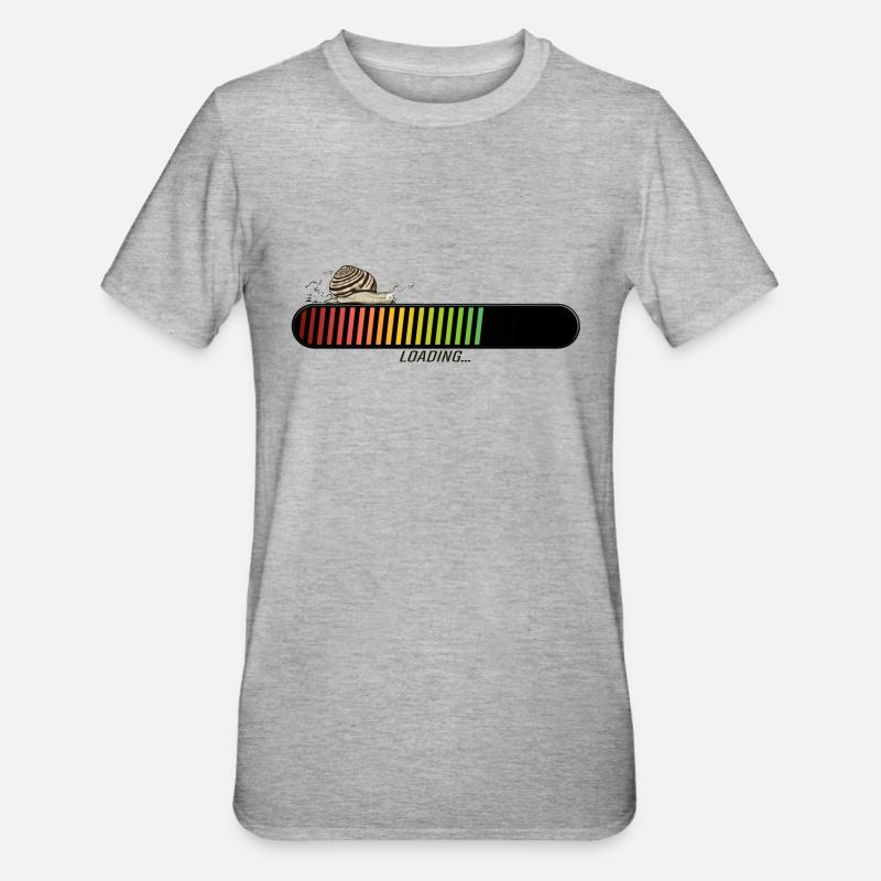 snail bar loading loading progress - Unisex Polycotton T-Shirt - heather grey