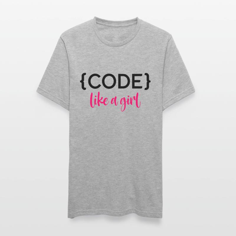 Code Like A Girl Programming Coder Computer Geek D Unisex Polycotton T-Shirt