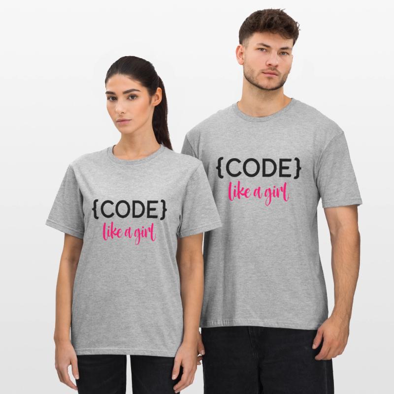 Code Like A Girl Programming Coder Computer Geek D Unisex Polycotton T-Shirt
