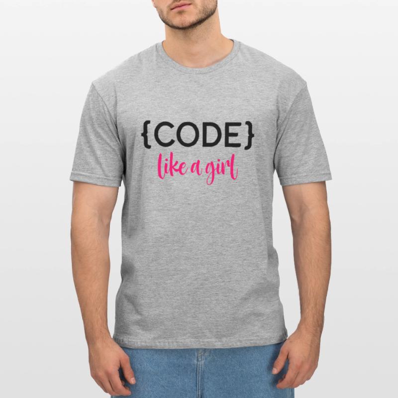 Code Like A Girl Programming Coder Computer Geek D Unisex Polycotton T-Shirt