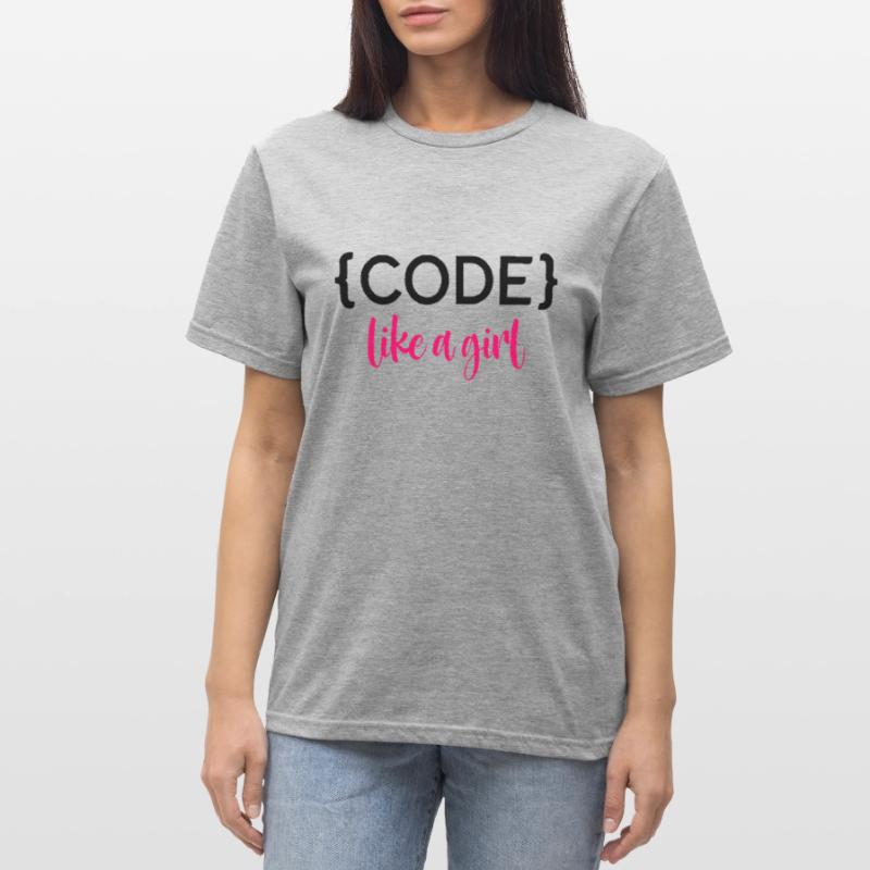 Code Like A Girl Programming Coder Computer Geek D Unisex Polycotton T-Shirt