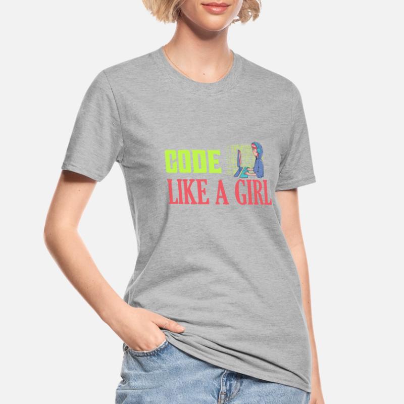 Coder comme une fille Programmeur Codage T-shirt polycoton Unisexe