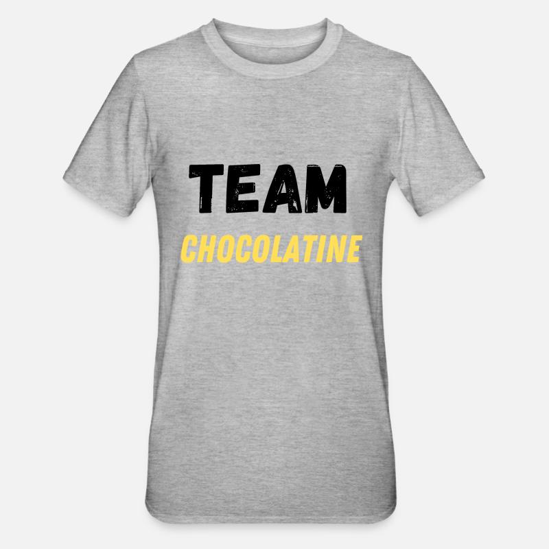 team chocolatine - T-shirt polycoton Unisexe - gris chiné