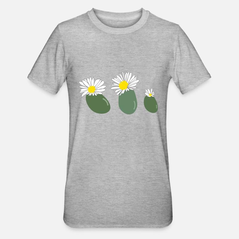 Fleur de lithops2 - T-shirt polycoton Unisexe - gris chiné