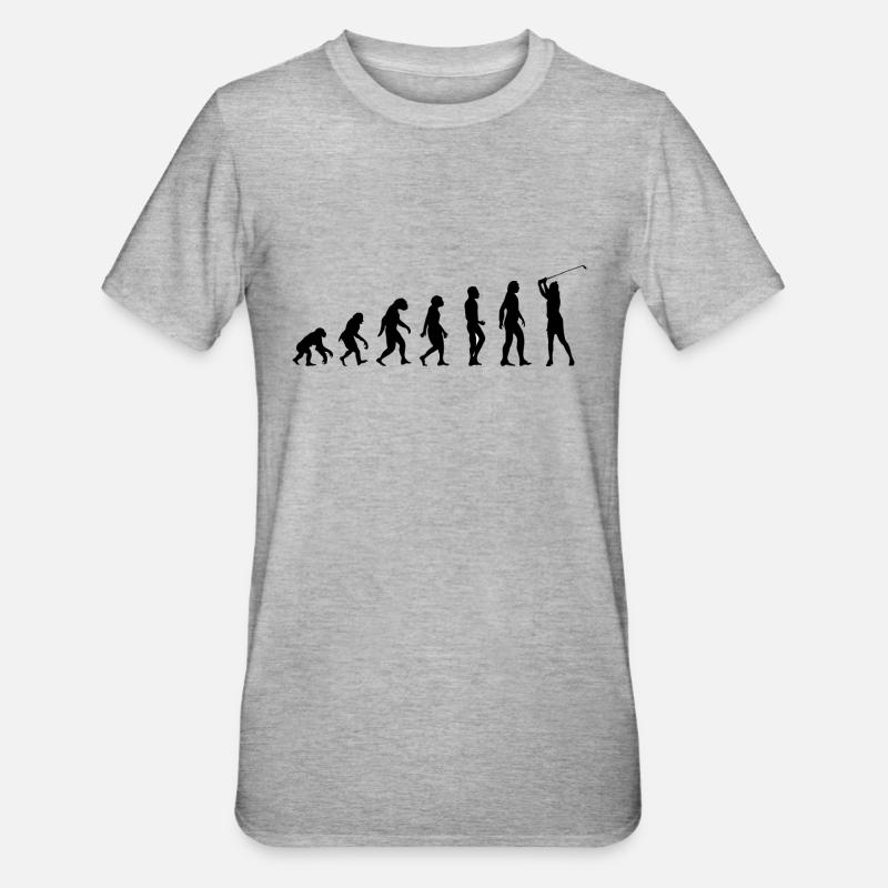 Golferin Evolution - Golf Evolotion - Unisex Polycotton T-Shirt - Grau meliert