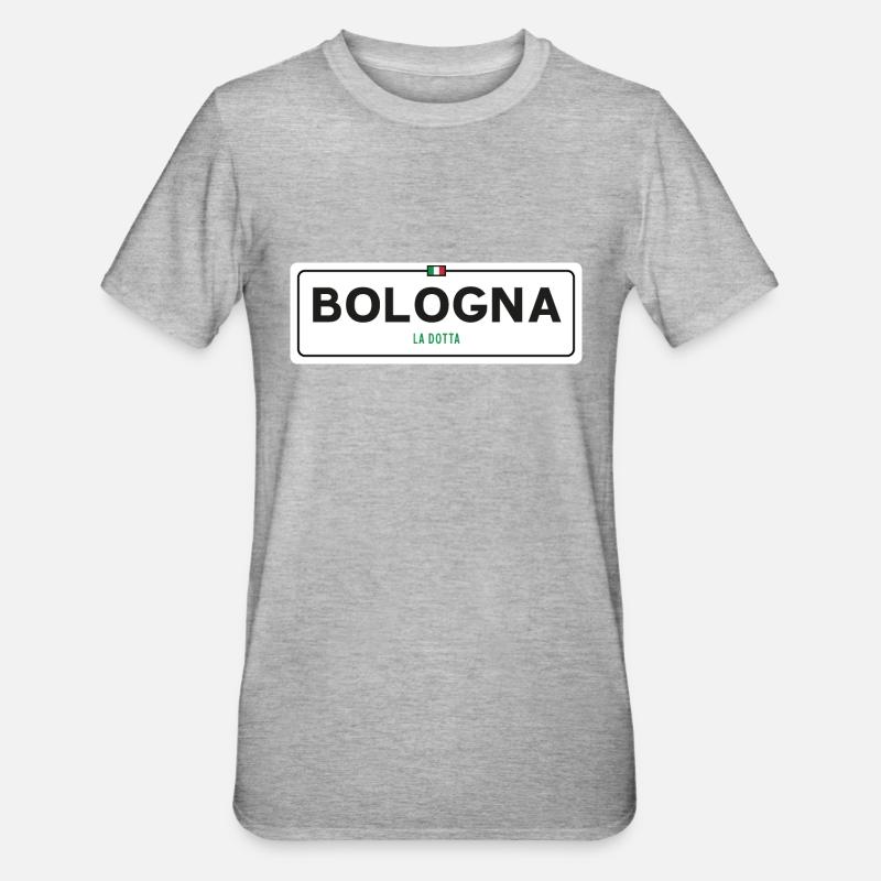 Panneau toponymique de Bologne - T-shirt polycoton Unisexe - gris chiné