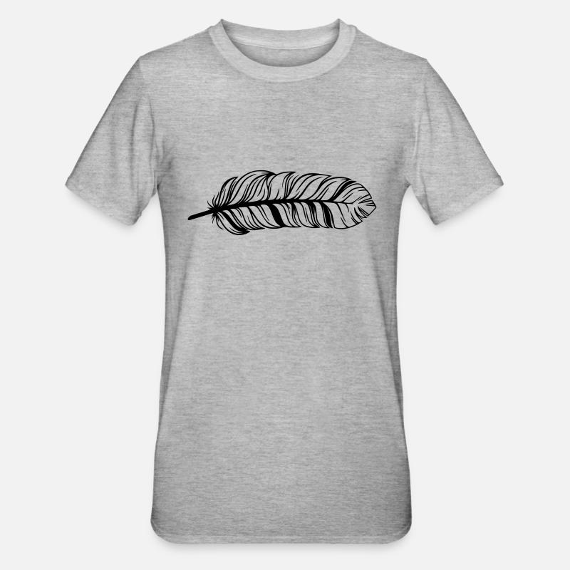 Feder - Unisex Polycotton T-Shirt - Grau meliert