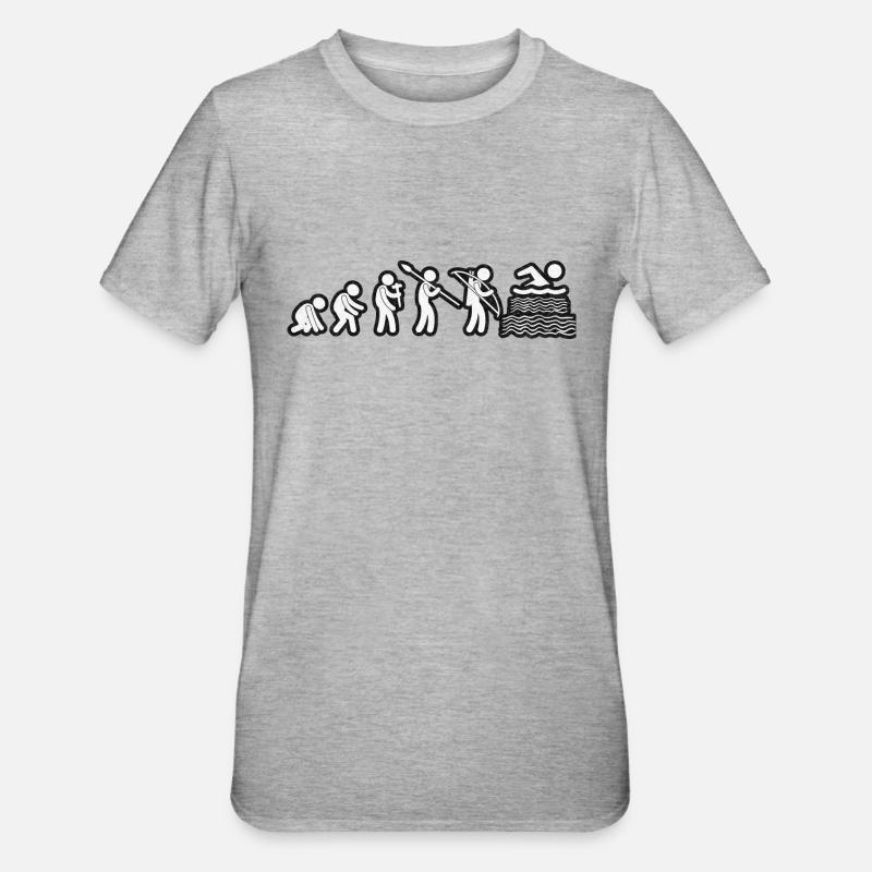 Evolution Natation Blanc Grunge - T-shirt polycoton Unisexe - gris chiné