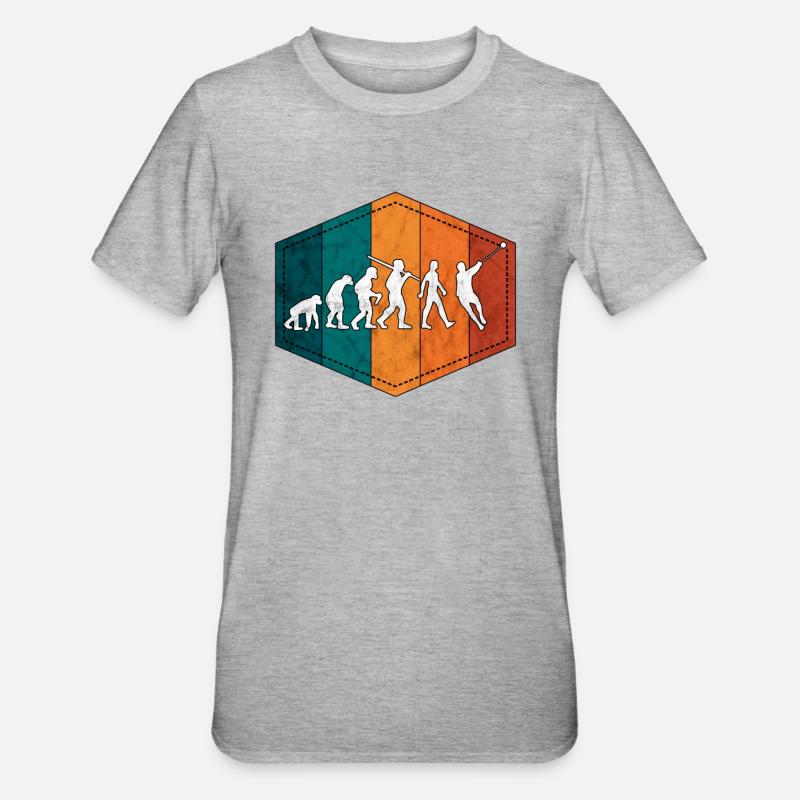Hammerwerfen Evolution Hammerwerfer retro - Unisex Polycotton T-Shirt - Grau meliert