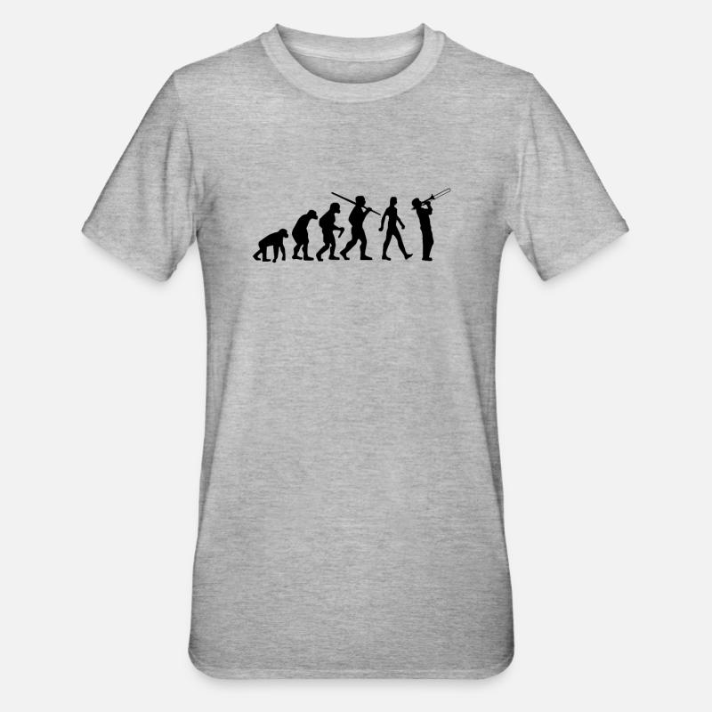 Posaune Evolution Posaunist - Unisex Polycotton T-Shirt - Grau meliert