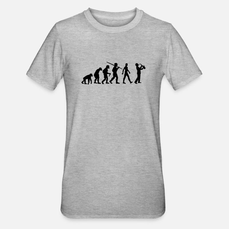 Saxophone Evolution Saxophonist - Unisex Polycotton T-Shirt - heather grey