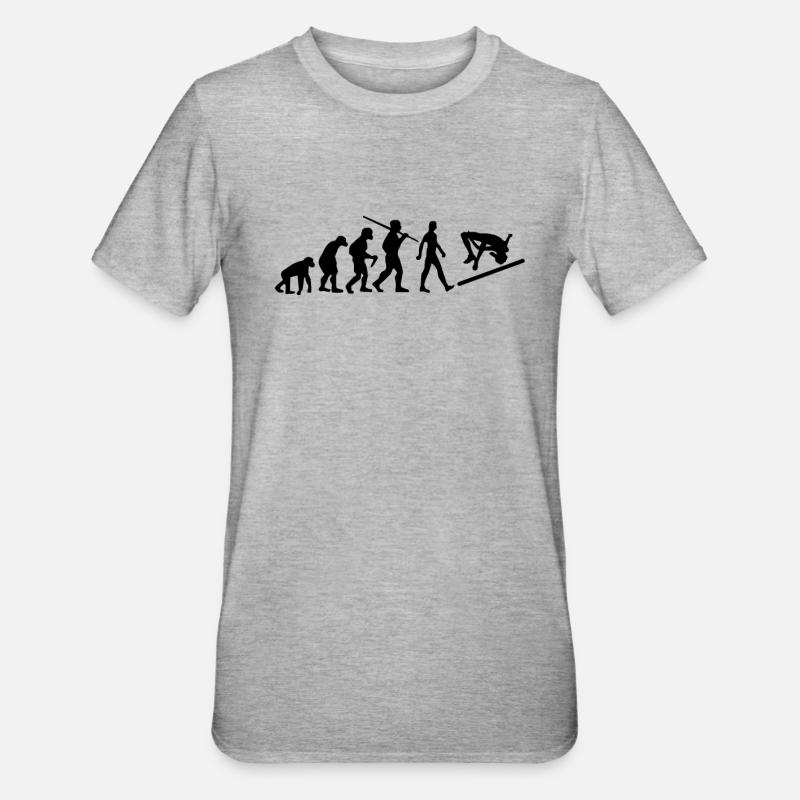 Hochsprung Evolution Sprung - Unisex Polycotton T-Shirt - Grau meliert