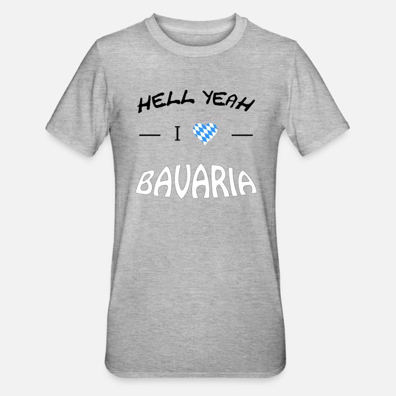 Hell Yeah i love Bavaria - Unisex Polycotton T-Shirt - Grau meliert