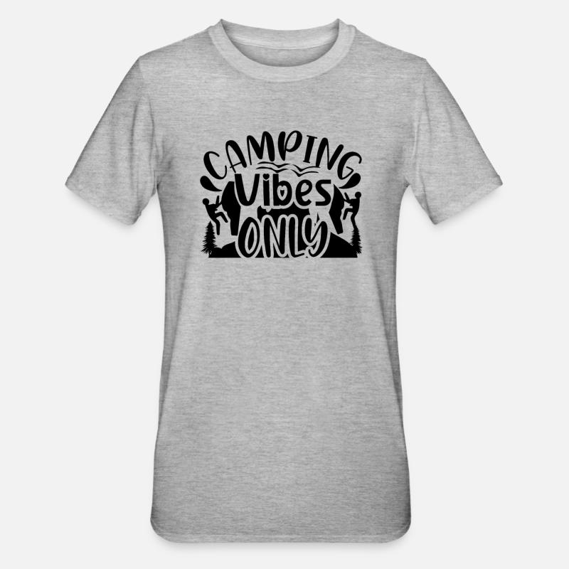 Camping Vibes Wandershirt - Unisex Polycotton T-Shirt - Grau meliert