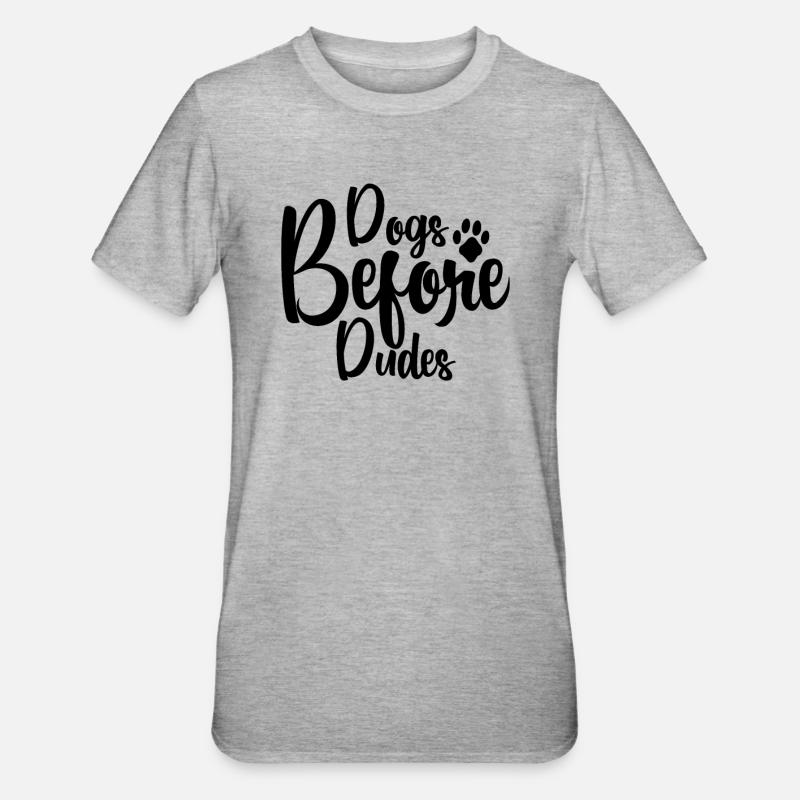 Chiens devant les gars - T-shirt polycoton Unisexe - gris chiné