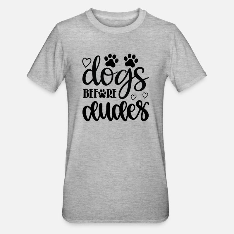 Chiens devant les gars - T-shirt polycoton Unisexe - gris chiné