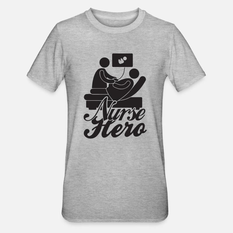Nurse Held - Unisex Polycotton T-Shirt - heather grey
