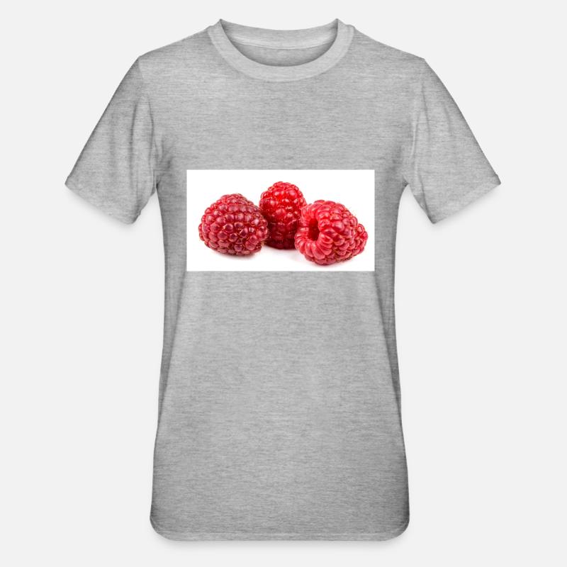 Raspberry. Raspberry - Unisex Polycotton T-Shirt - heather grey