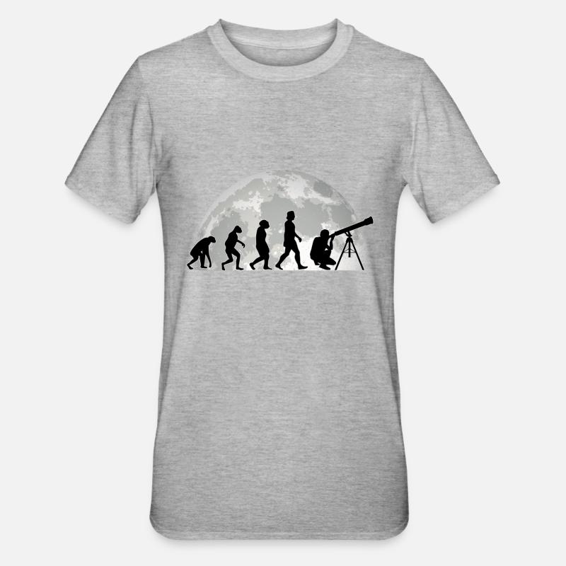 Astronomie Evolution Lune, astronomique - T-shirt polycoton Unisexe - gris chiné