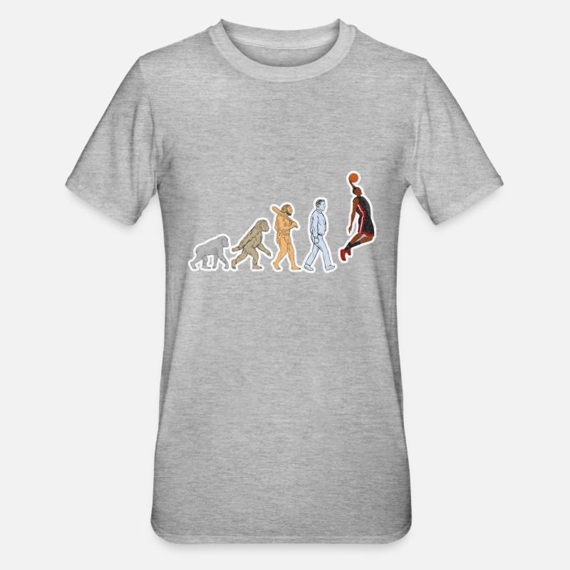 Evolution Basketball Player Grunge - Unisex Polycotton T-Shirt - heather grey