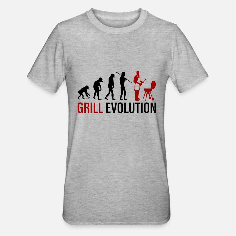 Evolution du gril - T-shirt polycoton Unisexe - gris chiné
