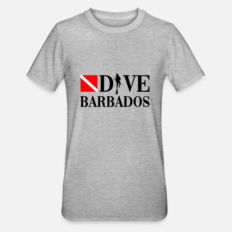 Plongée - Barbade - Plongeurs - Plongée - Antilles - T-shirt polycoton Unisexe - gris chiné