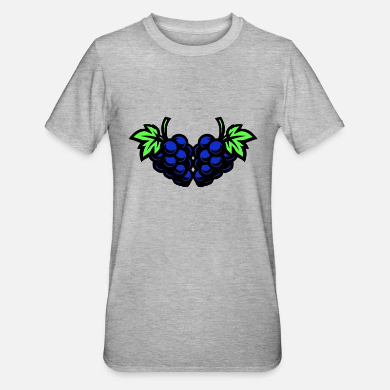 Trauben Weintrauben - Unisex Polycotton T-Shirt - Grau meliert