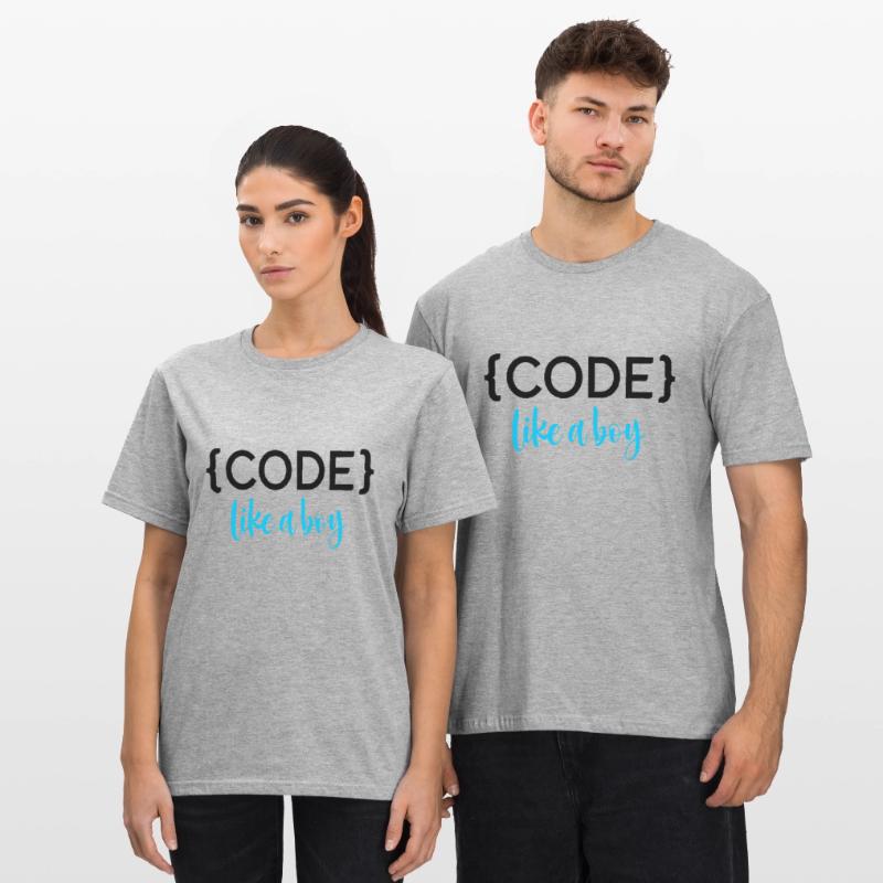 Code Like A Boy Programming Coder Computer Geek Pc Unisex Polycotton T-Shirt
