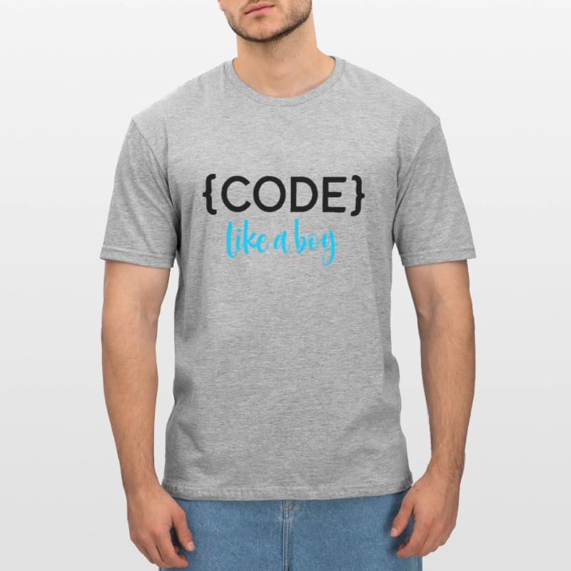 Code Like A Boy Programming Coder Computer Geek Pc Unisex Polycotton T-Shirt