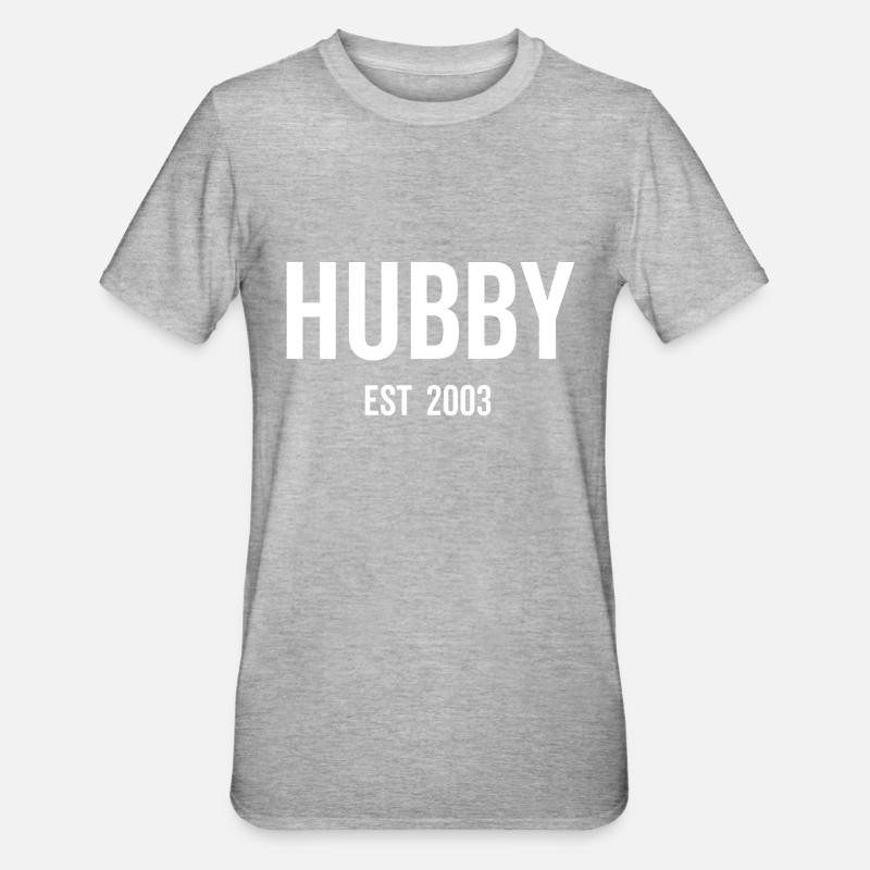 Hubby Est 2003 - T-shirt polycoton Unisexe - gris chiné