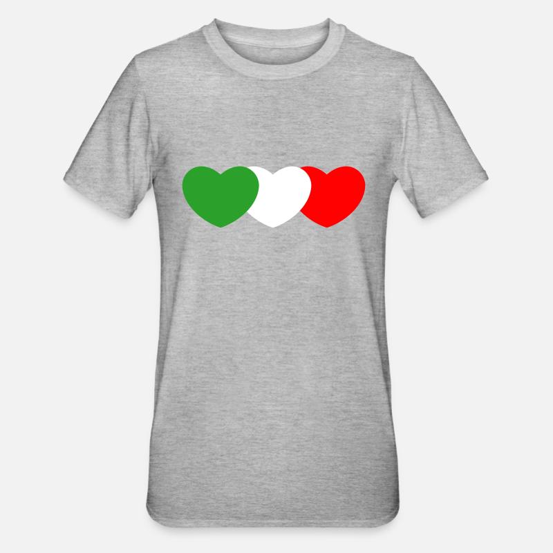 Cuore Italia - Maglietta unisex, mix cotone e poliestere - grigio melange