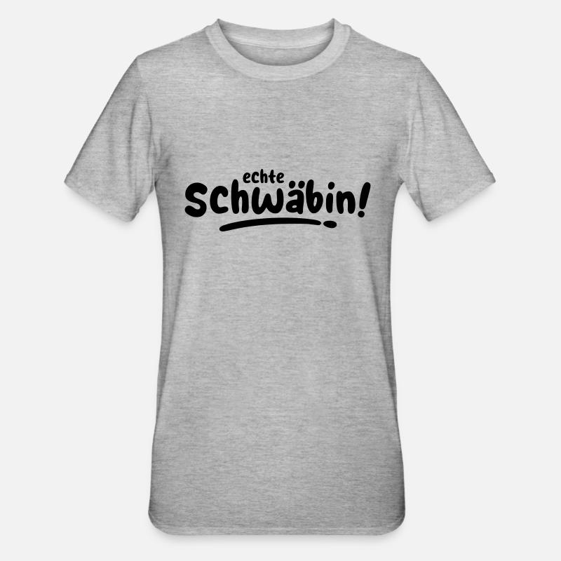 Echte Schwäbin! - Unisex Polycotton T-Shirt - Grau meliert