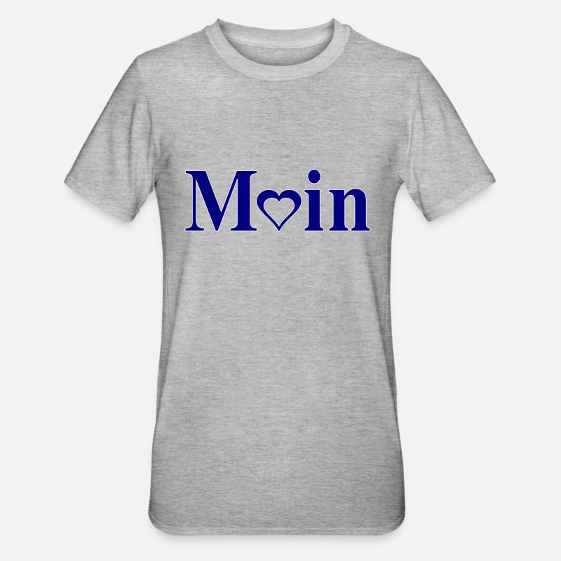 Moin mit Herzchen - Unisex Polycotton T-Shirt - Grau meliert