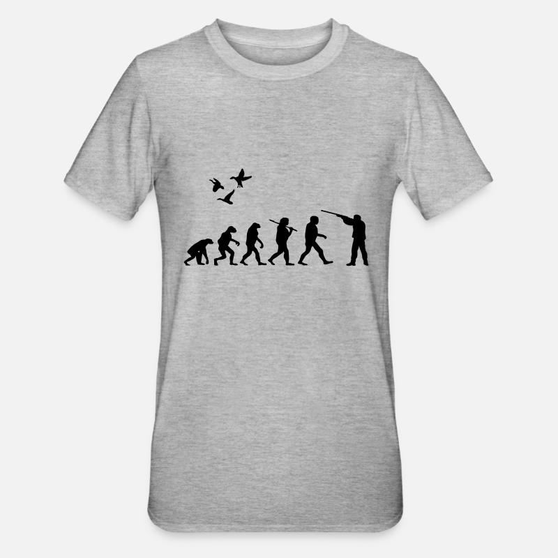 Evolution chasseur - T-shirt polycoton Unisexe - gris chiné