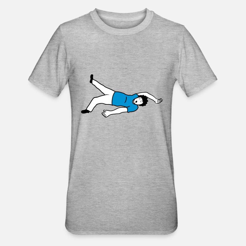 Ohnmächtiger Mann Design - Unisex Polycotton T-Shirt - Grau meliert