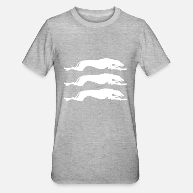 Greyhound Pattern - Unisex Polycotton T-Shirt - heather grey