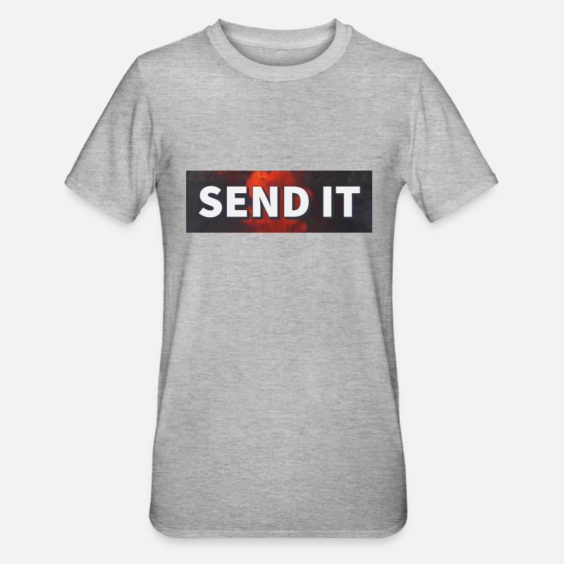 SEND IT Boxlogo - Unisex Polycotton T-Shirt - Grau meliert