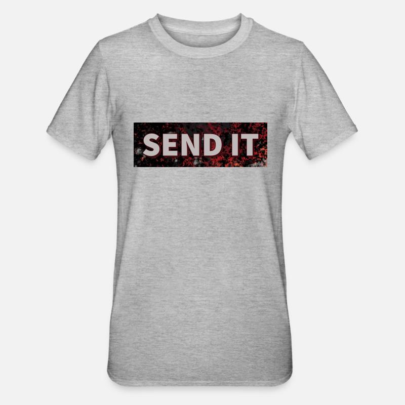 SEND IT Boxlogo - Unisex Polycotton T-Shirt - Grau meliert