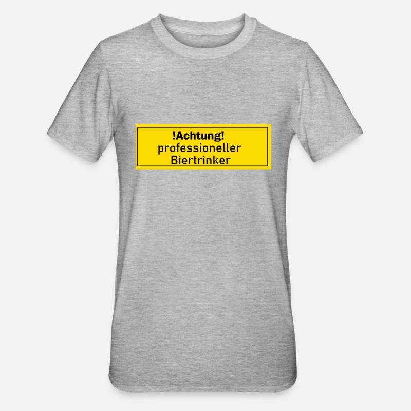 Biertrinker Bier Alkohol Geschenk Geschenkidee - Unisex Polycotton T-Shirt - Grau meliert