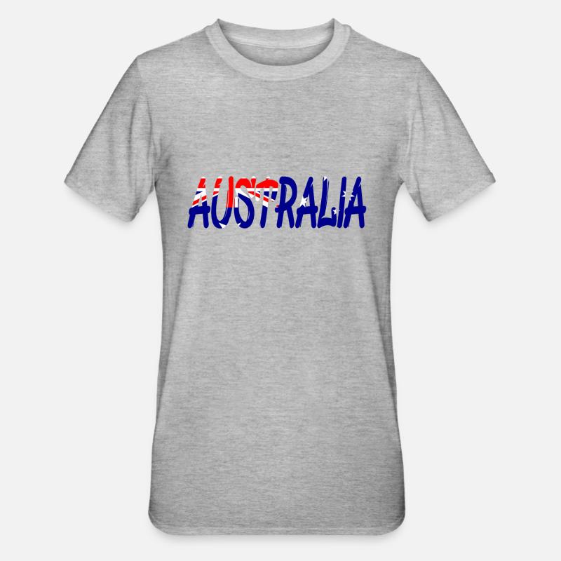 Australien, Australia, Down Under, Aussie - Unisex Polycotton T-Shirt - Grau meliert