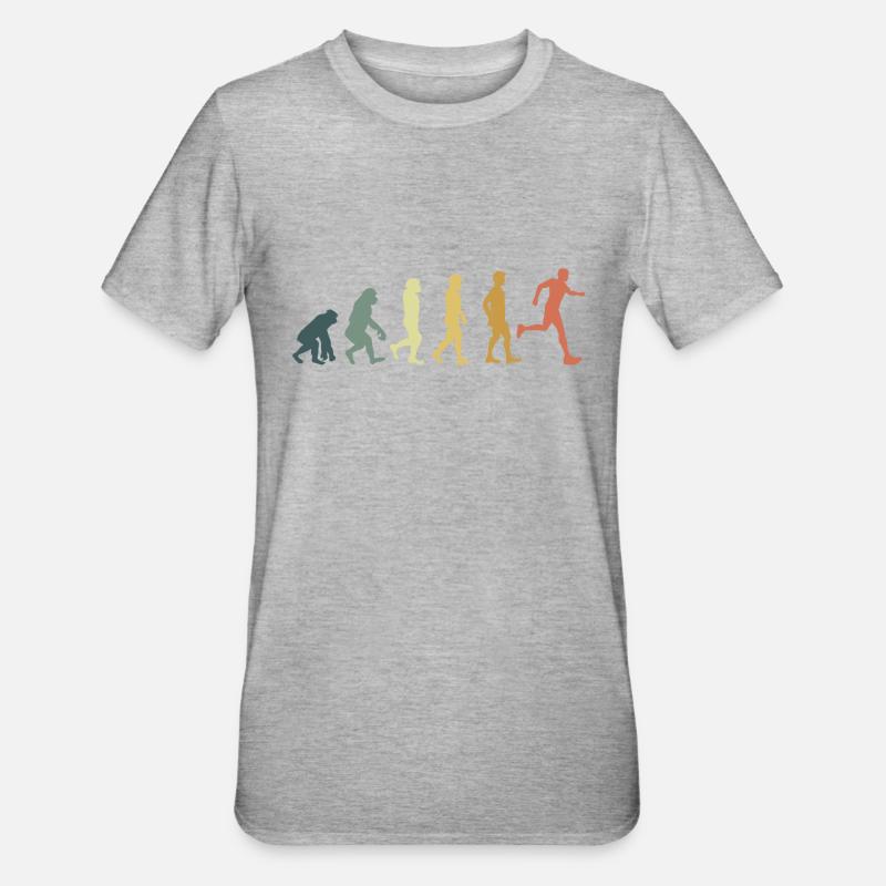 Evolution running - T-shirt polycoton Unisexe - gris chiné