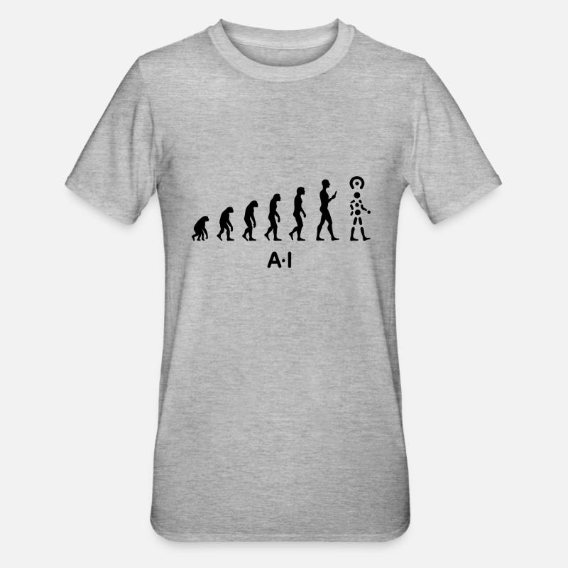 Parcours d’évolution de l’IA - T-shirt polycoton Unisexe - gris chiné